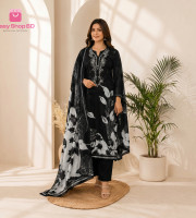 ES-001 এসি কটন থ্রী পিস (Black)
