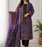 ES-007 এসি কটন থ্রী পিস (Lavender Purple )